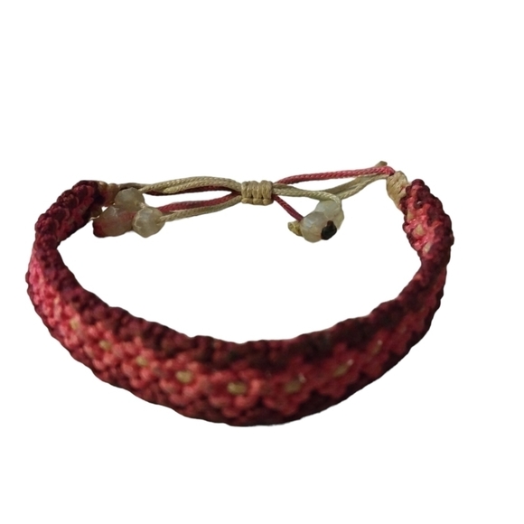 Retro 90's Y2K Friendship Style Knit Yarn Bead Adjustable Pull Bracelets (2) - Picture 4 of 6
